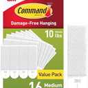Command 10 lb Medium Picture Hanging Strips 8 Pairs (32 Command Strips), Damage-Free Picture Hangers, No Tools Wall Hanging for Home Decor, White Adhesive