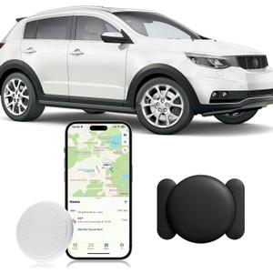 GPS Tracker for Vehicles, Mini Hidden Car Tracker with Magnetic Case, No Monthly Fee Real Time Car GPS Tracker Works with Apple Find My(iOS Only) (Black, 1PCS)