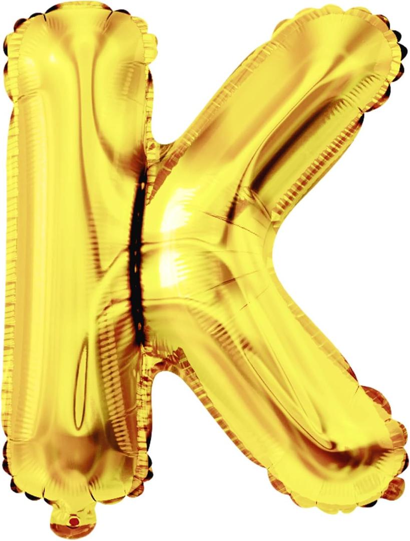 40 Inch Large Gold Letter K Foil Balloons, Foil Mylar Balloons for Birthday Party, Anniversaries, Graduation, Wedding Supplies Decorations