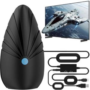 2026 Indoor TV Antenna for Smart & Old TVs, 6000+ Miles Range Strongest Digital HD TV Antenna Indoor Ourdoor Support 4K 1080P VHF UHF, 360 Long Range Reception with Signal Amplifier