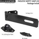 HILLMASTER Heavy Duty Door Hasp Latch 7-3/4" Extra Thick Steel Safety Gate Door Lock Padlock Clasp Hasp Lock Latch for Fence Gate Barn Door Shed Closet Cabinet, Black Finish