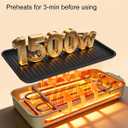 1500W Smokeless Electric Indoor Grill, 3 in 1 Korean Barbecue Grill with Net & Non-Stick Removable Plate and Velcro, Temperature Control & Dishwasher Safe, Smokeless Korean BBQ for Kitchen Party