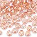 FUTUREPLUSX 1LB Pink Flat Glass Marbles, Vase Fillers Gems Fish Bowl Marbles Decorative Glass Pebbles for Vases Aquarium Floral Smooth Stone