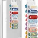 Over The Door Hoodie Organizer, Double Sided Holds 16 Hoodies, White Hanging Storage with 2 Hooks and Rope for Door Closet Cabinet Use, Ideal for Dorm Rooms Bedroom, Small Spaces, 34.6 Inch