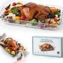 9x16 Borosilicate Glass Baking Dish, 3 Quart Glass Baking Dishes for Oven, Large Glass Cookware with 2 Silicone Mats and Gift Box, Heavy-Duty Casserole Dish for Family Party Cooking