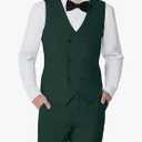 Boys Suit 2 Piece Slim Fit Kids Suit for Boys Summer Beach Wedding Prom Dresswear Dress Cloths Ring Bearer Outfit 12Y Dark Green