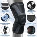 NEENCA Professional Knee Brace for Pain Relief, Medical Knee Compression Sleeve, Knee Support with Horizontal Knit Tech for Meniscus Tear, ACL, Arthritis, Joint Pain, Runner, Workout- FSA/HSA APPROVED (Large, Upgraded Version - Black Gray)