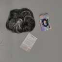 FESHFEN Messy Bun Hair Piece - Wavy Synthetic Chignon Scrunchies for Instant Volume, Elastic Ponytail Bun Hair Extensions Thick Hairpieces for Women, Black Gray and White Tips 1.50 oz