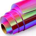 Holographic Opal Vinyl roll 12" x 5ft,Permanent Vinyl,SHOYISI Permanen Adhesive,for All Kinds of Cutting Machines(Rose Red)