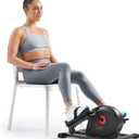 Sunny Health & Fitness Under Desk Pedal Elliptical Machine, Adjustable Resistance Leg Exerciser Home Workout While Sitting for Seniors, Optional Motorize or in Pink with SunnyFit App via Bluetooth