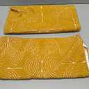 AELS Boho Decorative Textured Throw Pillow Covers 18x18, Organic Modern Mid Century Rainbow Tufted Pillow Case, Farmhouse Rustic Geometric Woven Cushion Case for Bed Couch Sofa, Mustard Yellow