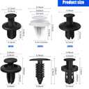 100 PCS Car Bumper Retainer Clips, 6.3mm 8mm 9mm 10mm Nylon Fasteners Rivet, Screws Replacement Kit with Remover Tool, Car Universal Snap Clips (Black & White)