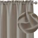 Chyhomenyc Stone Beige Curtains 45 Inch Length 2 Panels, Faux Linen Textured Semi Sheer Light Filtering Soft Airy Rod Pocket Window Treatment Drapes for Living Room Bedroom, Each 30" Wx45 L