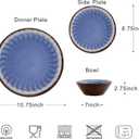Melamine Dinnerware Sets 12 Pcs, Plates and Bowls Sets, Melamine Plates, Outdoor Dishes Sets, Unbreakable Dinnerware, Serving Dishes for Entertaining, Dishwasher Safe, BPA Free (Classic Blue)