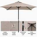 TOPSAIL 4.9ft Mini Square Patio Umbrella, Fade Resistant Outdoor Table Umbrella with Crank Lift, UV 50+ Waterproof, Small Umbrella for Deck, Balcony, Garden, Backyard & Market