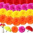 Yilloog 60 Pcs Bulk Artificial Marigold Flowers with Stem | Day of The Dead/Halloween/Diwali Decor, Mexican Fiesta Backdrop | Fake Marigolds for DIY Wreath, Garland, Home Decoration(Mixed Colors)