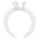 Etercycle 21st Pearl Headband, Birthday Decorations Hairband, White Happy Birthday Head Band 21st Gifts For Her