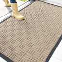 OLANLY Front Door Mat Outside Entrance 47x32, Heavy-Duty Rubber Doormat
