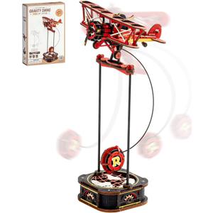 ROBOTIME 3D Wooden Puzzles for Adults, Plane Gravity Swing Model, Aircraft Model Kits for Age 14+,3D Puzzle Model Building Kit, Birthday/Christmas/Creative Gifts for Adults&Teens