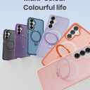 for Samsung Galaxy A16 / A17 / A26 Magnetic Phone Case with Kickstand, Compatible with Mag-Safe, Slim Shockproof Translucent Matte Mag-Stand Cover, Built in Kick Stand, Navy Blue