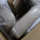 Counter Height Barstools 26 inch Upholstered Button Tufted Swivel Bar Stools with Back and Wood Legs for Kitchen Island,Set of 2,Beige-Nailhead Trim