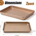 2 Pack 14 X 10 Inches Quality Baking Sheet Pan, Slick Carbon Steel Baking Sheet Set, Warp Resistant Nonstick Cookie Baker's Half Sheets for Baking, Roasting, Gold