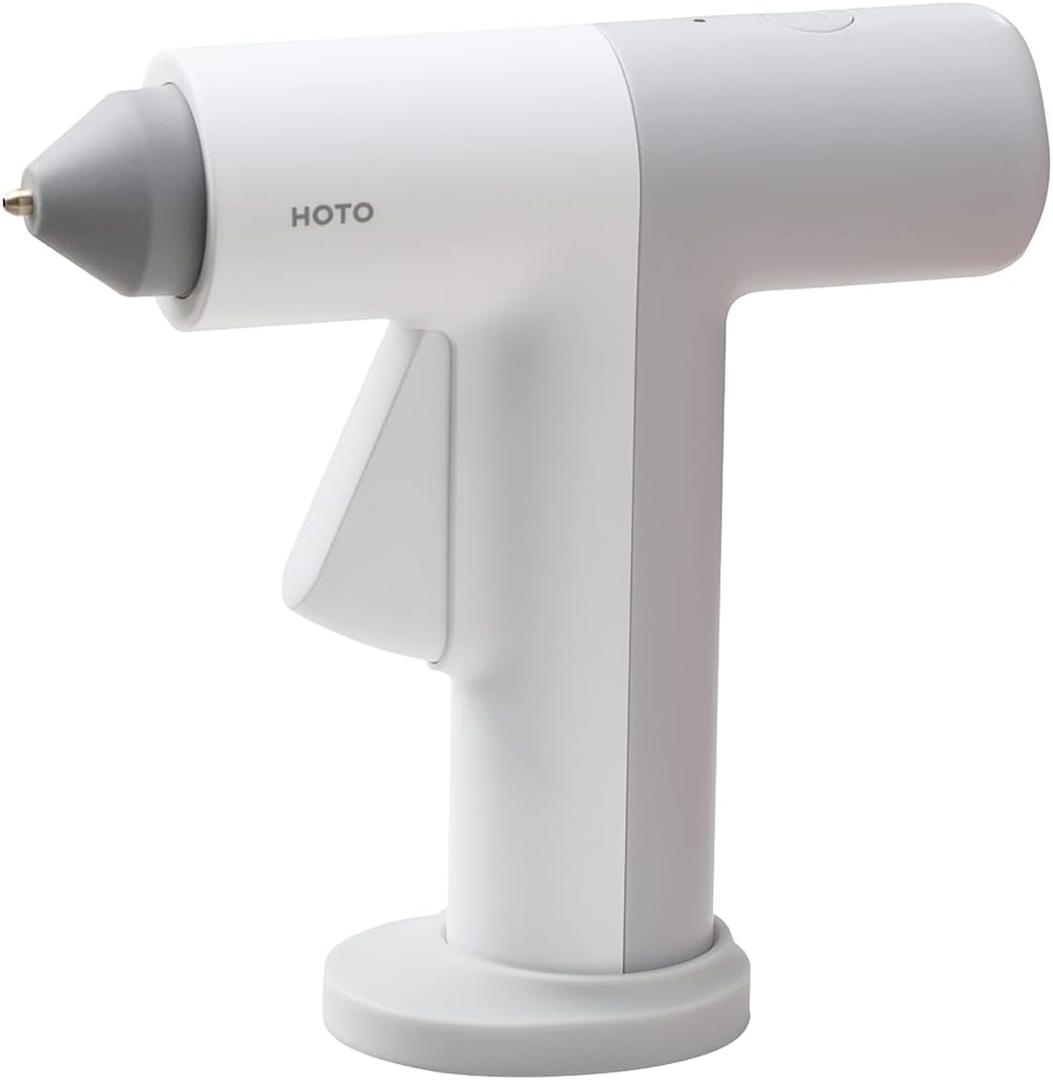 HOTO Cordless Hot Glue Gun, 30s Fast Heating Low Temp Mini Hot Glue Gun - 10 Colored Glue Sticks, Smart Power-off, Intelligent Temperature Control, Ideal for DIY Crafts, Classroom Decor & Home Repairs