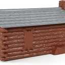 O Scale Log Cabin Painted Model Barn Stable Kit Unassembled for Model Trains Layout JZO02P (Red)