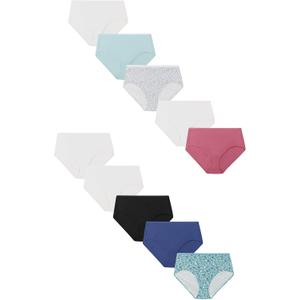 Hanes Women's Underwear Brief Pack, 10-Pack, Full-Coverage Brief Panties, Moisture-Wicking Underwear for Women (11/3X)