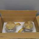 2 PACK Glass Pitcher with Lid, 84oz/2.5L Liter Classic Vertical Stripes Water Pitcher,Glass Water Carafe for Cold Brew, Coffee, Lemonade, Iced Tea,Sun Tea, Beverage, Heat Resistant (Clear)