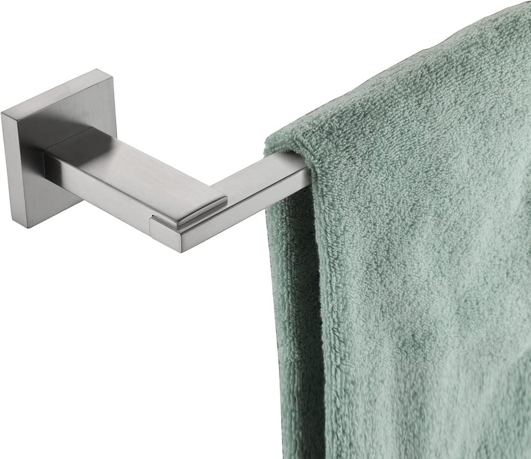 KOKOSIRI Towel Holder Brushed Nickel Bathroom Accessories Bath Towel Bars for Toilet Kitchen Cabinet Necklace Holder 24-Inch Stainless Steel, Wall Mounted B4006BR-L24