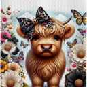 Coquette Bow Waffle Decorative Dish Towels - Highland Cow Gifts, Farmhouse Decorative Hand Towels, 16x24 Inch