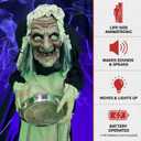 Haunted Hill Farm 5-Ft. Zombie Animatronic Maid with LED Lights & Sound