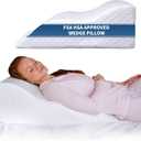 Fsa Eligible Wedge Pillow for Sleeping -Post Surgery Pillow -Unique Curved Design -Memory Foam- Incline Pillow for Elevation,Pregnancy,Reading,Back & Knee Support,Breathing ,Washable Cover (25"x25"x8.5")