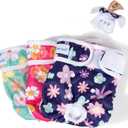 Pet Soft Washable Female Diapers (3 Pack) Female Dog Diapers, Comfort Reusable Doggy Diapers for Girl Dog in Period Heat (Bloom, L)