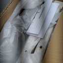 Farmhouse End Table Narrow Side Table Living Room Slim End Tables with Storage Shelf 2 Tier Nightstand for Bedroom Hallway Dormitory, Rustic Brown and White