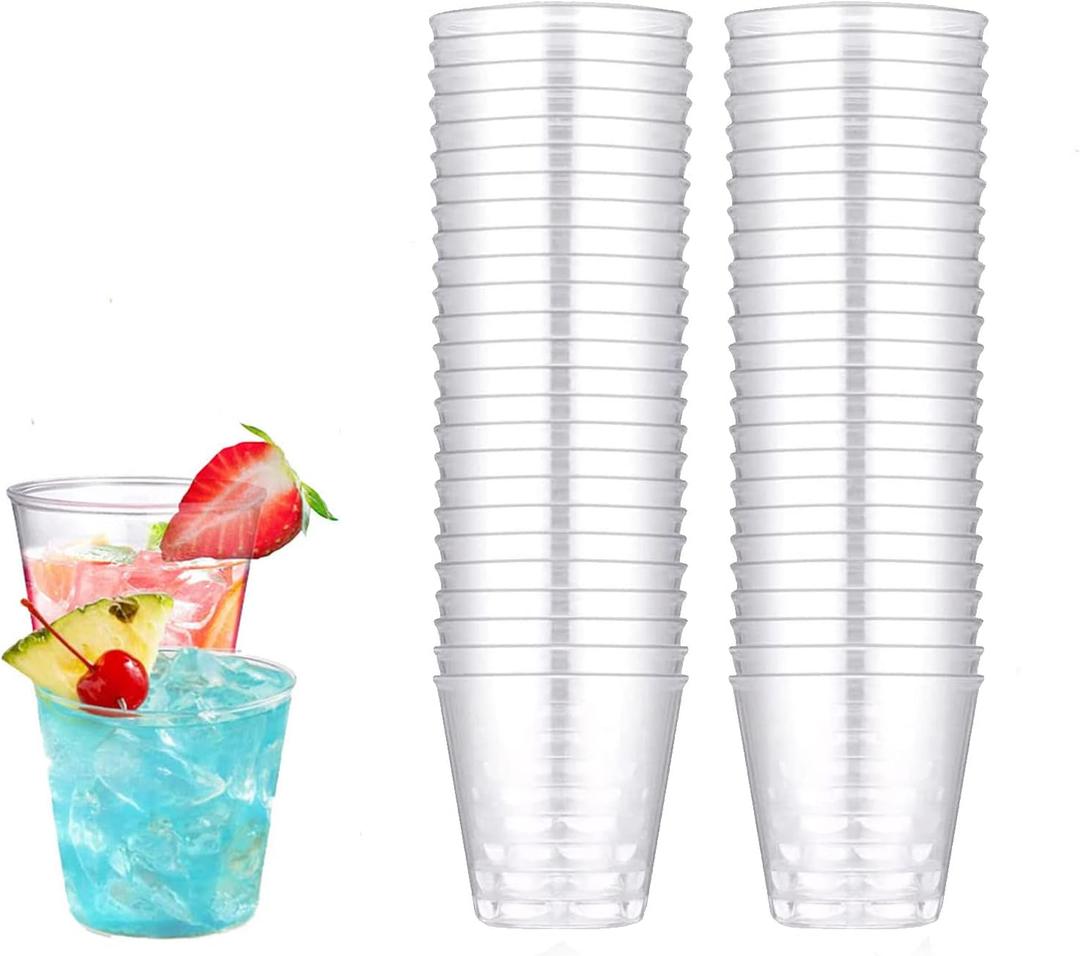 TuTuYa 50 Pack Shot Cups, 1.7oz/50ml Hard Thick Plastic Shot Glasses, Clear Reusable Shot Glasses Fit for Birthday, Wedding, Festival, Party