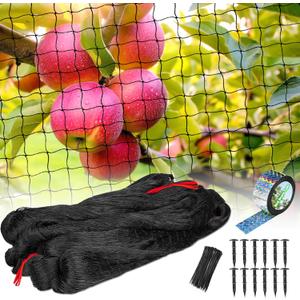 50'x50' with 2" Mesh Bird Netting for Chicken Coop with Bird Scare Tape, Hawk Nettings for Chicken Run, Heavy Duty Poultry Nettings Chicken Netting Roof Deer Net