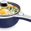 Dezin Hot Pot Electric Upgraded, Non-Stick Saut Pan, Rapid Noodles Electric Pot, 1.5L Mini Portable Hot Pot for Steak, Egg, Fried Rice, Ramen, Oatmeal, Soup with Power Adjustment