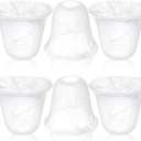 Teenyyou 6 Pcs Bell Shaped Glass Lamp Shade E26 Replacement Globe Ceiling Fan Light Covers with 1-5/8'' Fitter Opening for Chandelier Wall Sconce Pendant Light Bathroom Vanity Fixture(White Alabaster)