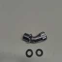 NearMoon Shower Elbow Adapter for Shower Head, Solid Brass 45G1/2 Male to Female Shower Arm Extension Connector, Polish Chrome (Medium)