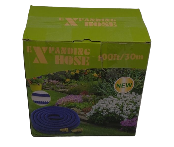 Garden Hose 100 ft, 2025 New Flexible Water Hose 100ft With 10-Pattern Spray Nozzle, Lightweight Hose Pipe, Durable, Kink-Free, Leak-Proof Solid Brass Fittings, Black & Blue