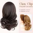 Wavy Claw Clip Ponytail Extension Clip in Ponytail Clip on Hair Extensions For Women 14 Inch Pony Tails Hair Extensions Fake Ponytail#4 Dark Brown
