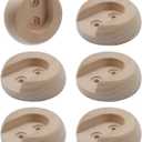 Wealrit Closet Rod Wooden Curtain Rod Bracket Pole Socket, 6 PCS Shower Holder U Brackets End Caps Support Dowel Hangers for Wall, Wardrobe, Closet and Hanging Clothes with Screws Fit for 1 Inch Rods