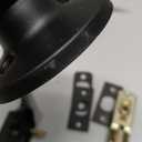 Amazon Basics Front Door Lock Set, Handleset with Tulip Knob, Level Door Handle, Exterior, Single Cylinder, Matte Black, 1-Pack