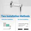Shower Slide Bar Adjustable Handheld Shower Head Holder Wall Mount - 30inch All-Metal Shower Head Slide Bar Compatible with Bathroom Drill Free Glue Installation - Polished Chrome