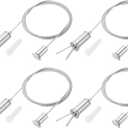 PATIKIL Ceiling Hanging Wire Cable Kit, 1m/3.3ft 4 Set Adjustable Light Suspend Cable Kit Panel Hanging Rope Clamp Slotted Round Nail for Pendant Light Fitting Aquarium Lights, Style 1