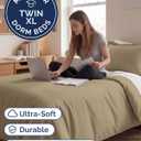 Duvet Cover Twin/Twin XL Size Set - Extra Soft Twin/Twin XL Duvet Cover 68" x 90" with 1 Pillow Sham - Hotel Luxury, Easy Care, Fade Free w/ Zipper Closures & Ties - Comfy, Cozy & Breathable (Beige)