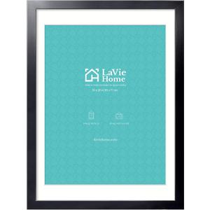 LaVie Home 20x28 Poster Frame Black, Display Pictures 18x24 with Mat or 20x28 Without Mat, Stable and Sturdy Picture Frame with Polished Plexiglass, Horizontal and Vertical Format of The Wall1 Pack