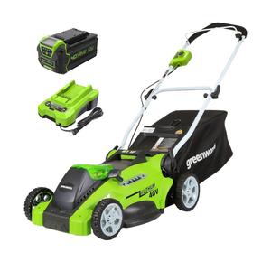 Greenworks 40V 16" (Push) Cordless Lawn Mower, 4.0Ah Battery (1/3 Acre, Push Button Start, Compatible with 75+ Tools)